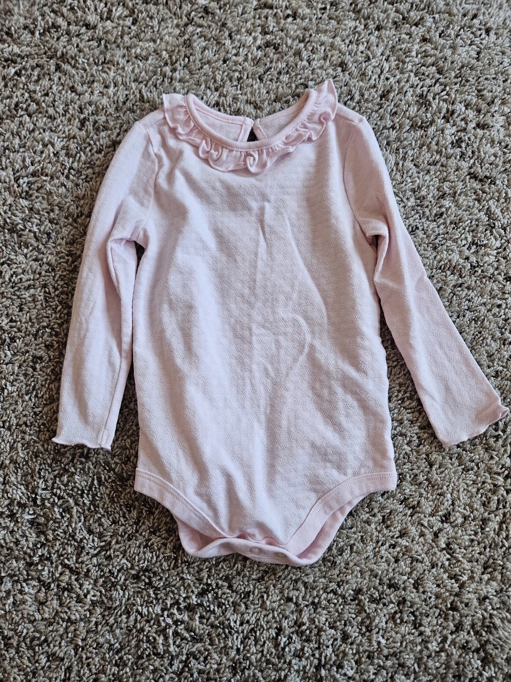 Carter's Light Pink Long Sleeve Ruffle Collar One-Piece